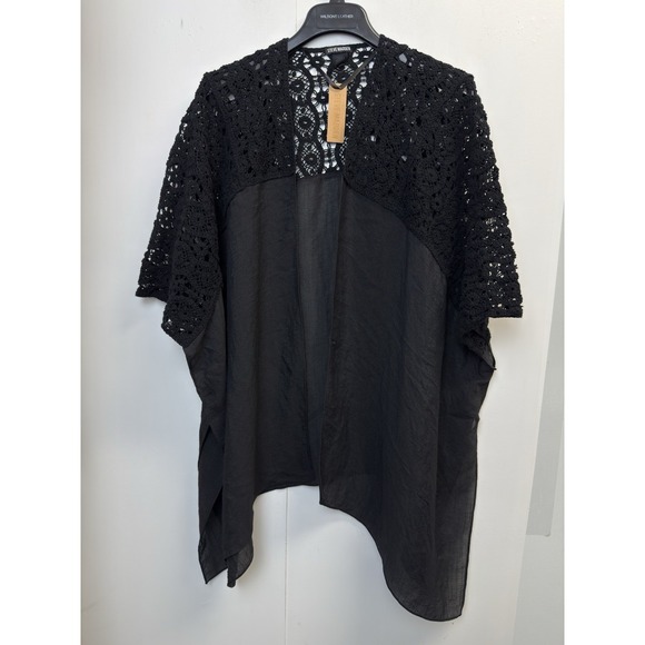 Steve Madden Sweaters - Steve Madden Open Lightweight Cardigan Cover-Up Women's One Size Black Crochet